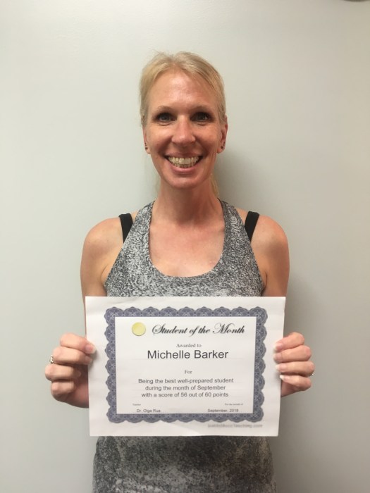 September 2018 Michelle Barker